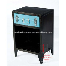 Iron black small storage 1 drawer bedroom furniture nightstand